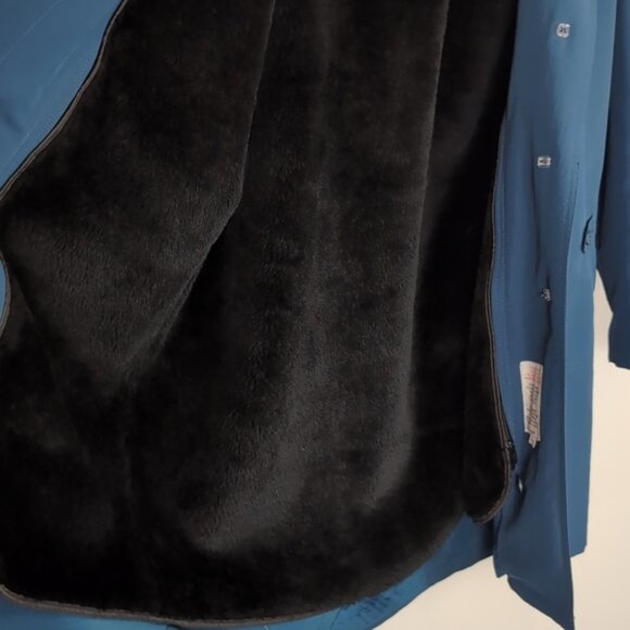 London Fog Hooded Trench Coat Thick Removable Fleece Teal Blue Womens Size 8 - Picture 10 of 15